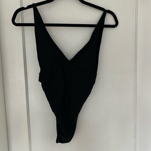 Hugh cut sexy black one piece